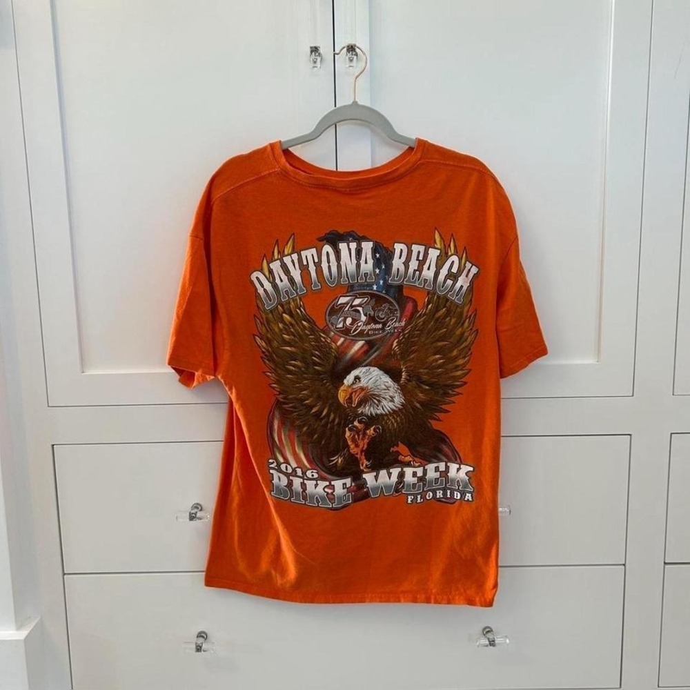 Orange Daytona Beach Bike‎ Week 75th Anniversary tee